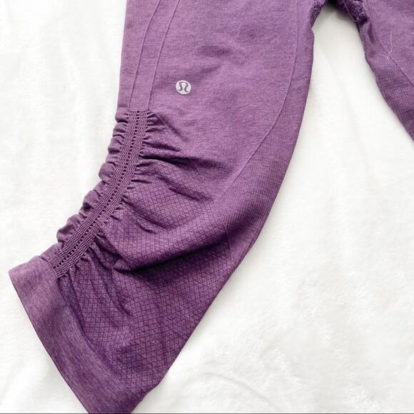 Lululemon Athletica in the flow crop deep Zinfandel yoga wicking size 6 - Picture 7 of 9